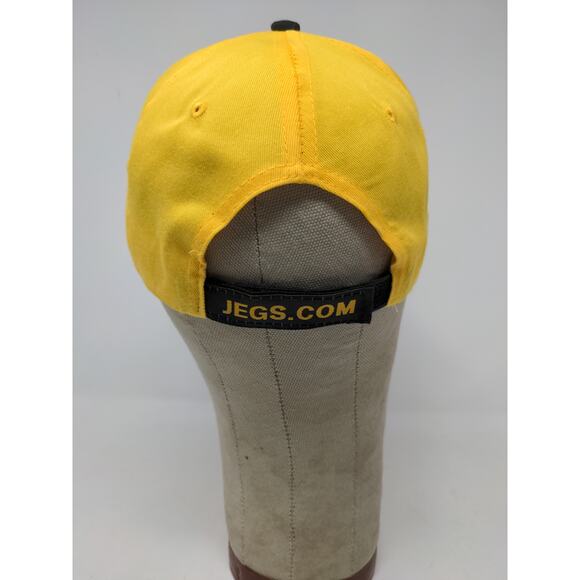 Jegs Headware High Performance  Strapback Hat Yellow & Black Embroidered Logo - Picture 6 of 8
